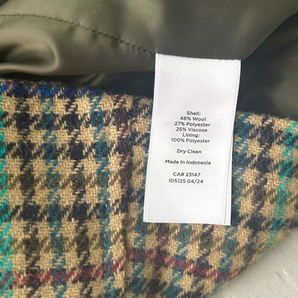 Vintage Talbots Wool Plaid Tweed Blazer Light Academia Classic Heritage 14 W - Picture 10 of 11